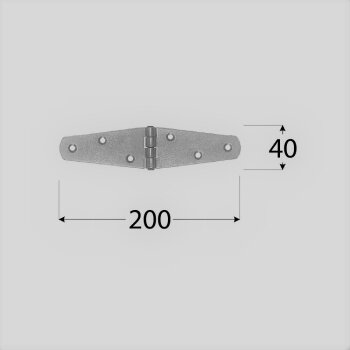 Deckelscharnier galvanisiert 200x40x2,0 mm