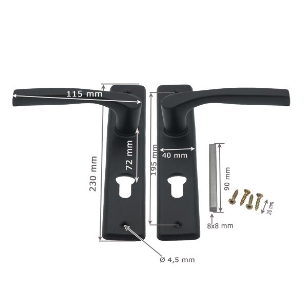 Türgriffe Modell Basic Griff & Griff lang PZ schwarz