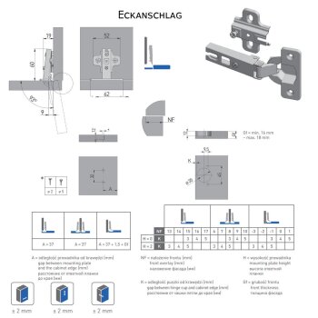 Topfband 35 mm BICN Eckanschlag H=0