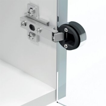 Topfband 26 mm CIG Glastürscharnier Innenanschlag mit Euroschrauben, Kappe rund, Aluminium