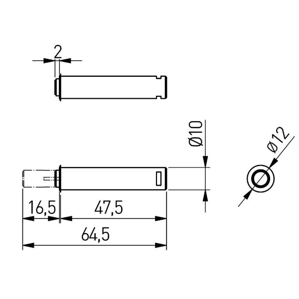 Einlass-Druckschnäpper mit Magnetspitze weiß