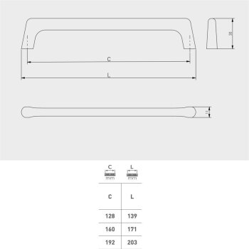 Möbelgriff - OCTAVIO 128 mm schwarz matt