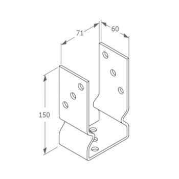 Stützenfuß 71x150x60x4 mm PSOZ 70