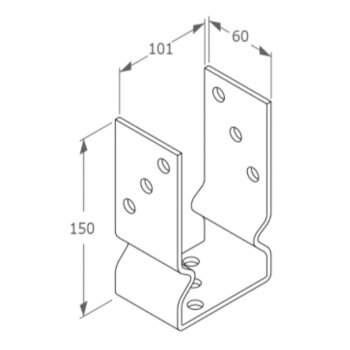 Stützenfuß 101x150x60x4 mm PSOZ 100