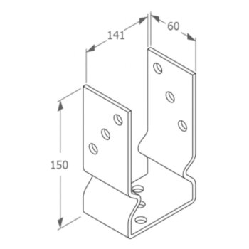 Stützenfuß 141x150x60x4 mm PSOZ 140