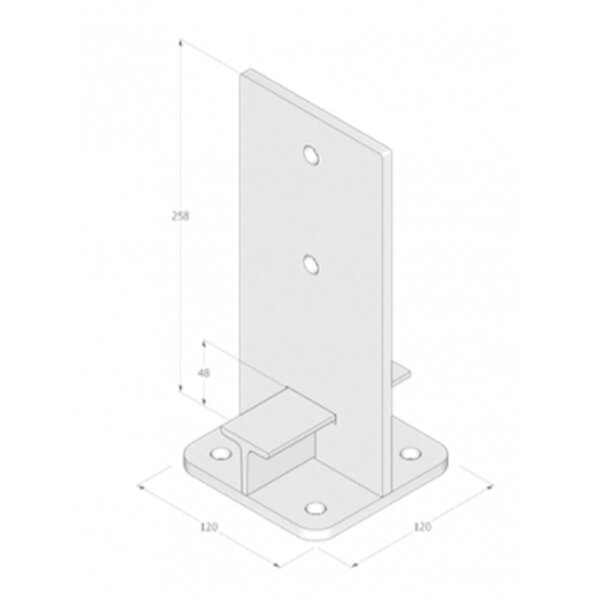 Stützenfuß 120x250x8 mm PUW 120