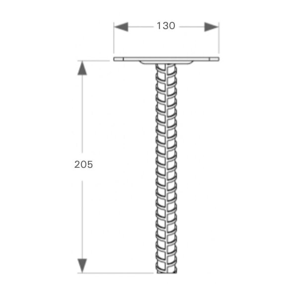 Stützenfuß zum Einlassen 130x205x3 mm PPS 130