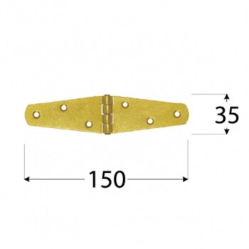Deckelscharnier Schwarz 150x35x2 mm ZTS 150 C