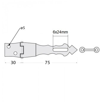 Überfalle Schwarz 125x30x2 mm ZOZ 125 C