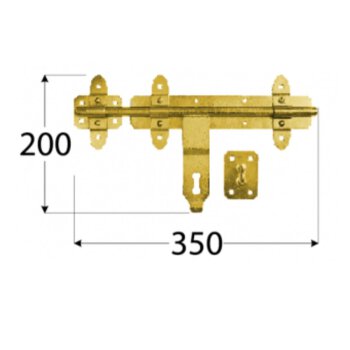 Bolzenriegel Schwer Schwarz 350 mm WCZ 350 C