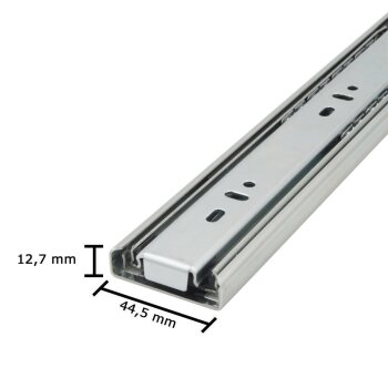 Schubladenschiene H45 mit Selbsteinzug, Vollauszug, 550 mm