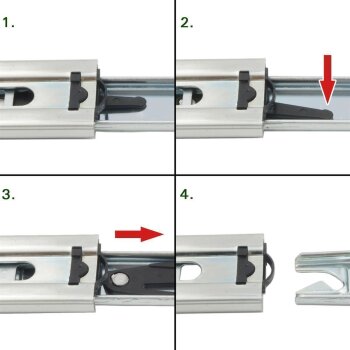 Schubladenschienen 45 mm mit Push to Open 60 cm 1 Paar