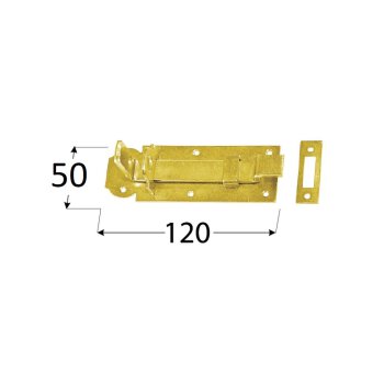 Schlossriegel gekröpft mit Schließblech 120x50 mm WZW120