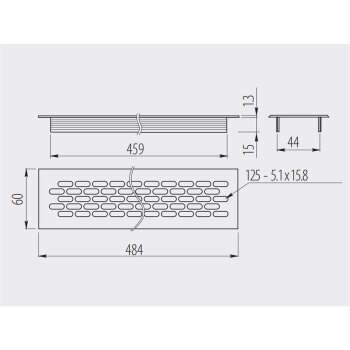 Lüftungsgitter silber W60x484