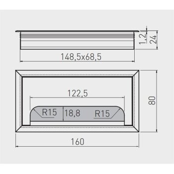 Kabeldurchführung silber 80x160 mm