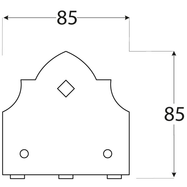 Flachverbinder Dekor 85x85x2,5 flach schwarz