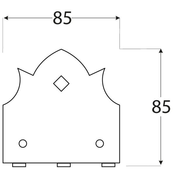 Flachverbinder Dekor 85 x85 x 2,5 spitz schwarz