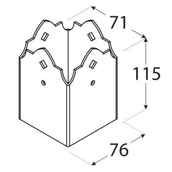 Aufschraubhülse Typ A 71 x 76 x 115 mm Balkenschuhe...