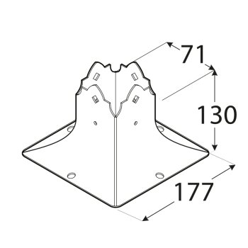 Aufschraubhülse Typ B 71 x 177 x130 mm Balkenschuhe...