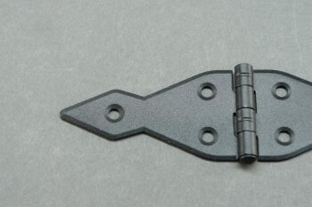 Deckelscharnier Möbelscharnier dekorativ schwarz 75 / 150 mm