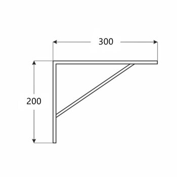 Stahlkonsole Weiß 300x200x20x3 mm WSWP