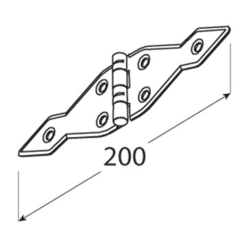 Deckelscharnier Möbelscharnier dekorativ schwarz 100 / 200 mm
