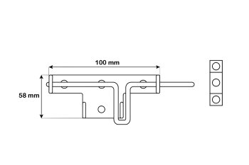 Schlossriegel 100x58x2,5 mm WOK gelb
