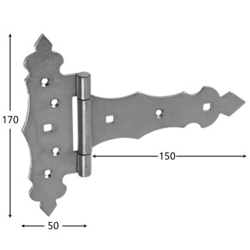 Kreuzgehänge schwarz 2er Set - 150x50x170x2,5 mm