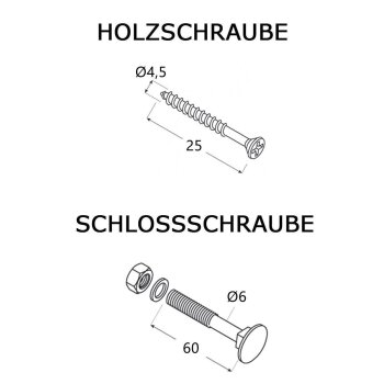 Kreuzgehänge schwarz 2er Set - 150x50x170x2,5 mm