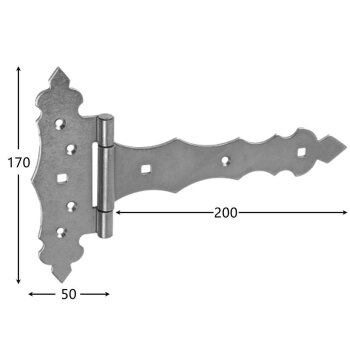 Kreuzgehänge schwarz 2er Set - 200x50x170x2,5 mm