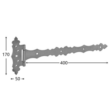 Kreuzgehänge schwarz 2er Set - 400x50x170x2,5 mm