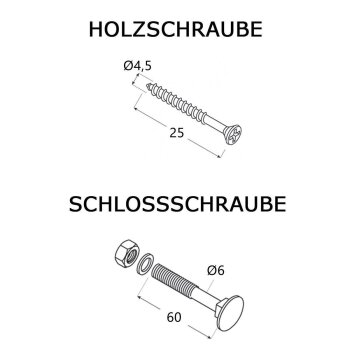 Kreuzgehänge schwarz 2er Set - 400x50x170x2,5 mm
