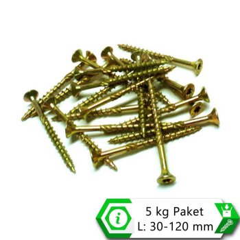 Konstruktionsschraube mit Senkkopf 4x80 mm 5 kg Box