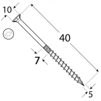 Konstruktionsschraube mit Senkkopf 5x40 mm 5 kg Box
