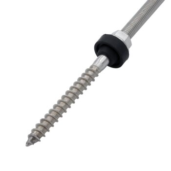 Stockschraube A2 M10 mit Adapterplatte und Dichtung M10 x 200 mm