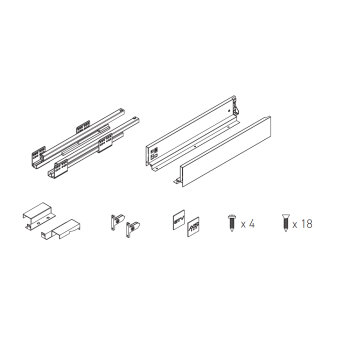 Schubladensystem Weiß 84x500 mm
