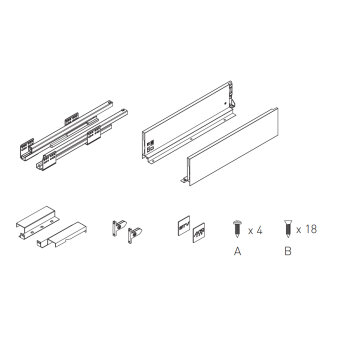 Schubladensystem Anthrazit 116x500 mm