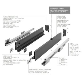 Schubladensystem Anthrazit 167x500 mm