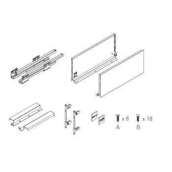 Schubladensystem Anthrazit 199x500 mm