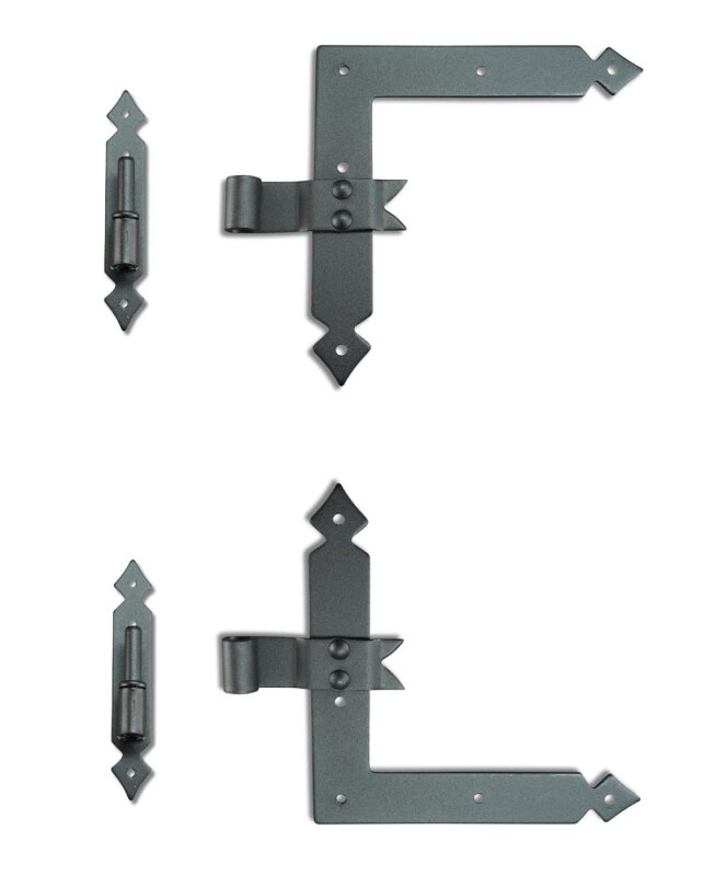 Ladenband 200 Mm 2er Set Mit Kloben - Verzinkt Für Gartentore & Türen