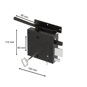 Schlosskasten links 100 mm WHW