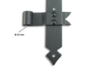 Winkelband 20 cm Ladenband Ecke Set schwarz retro 1 Paar mit Kloben