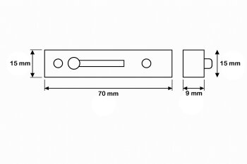 Möbelriegel 70x15x9x3 mm WZF