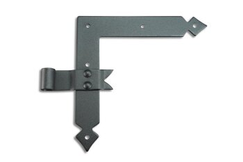 Winkelband 20 cm Ladenband Ecke Set schwarz retro 2 Paar mit Kloben