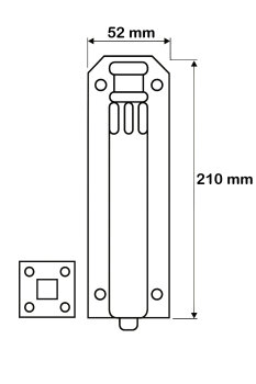 Riegel schwarz 210x52x2,3 mm WRB Türstopper