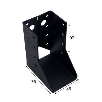 Balkenschuh Lasche innen 45x97x75x2 mm schwarz WBZ 49 C