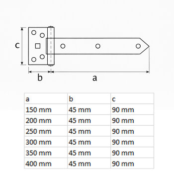 Kreuzgehänge 150x45x90x3 mm schwarz ZB 150 C