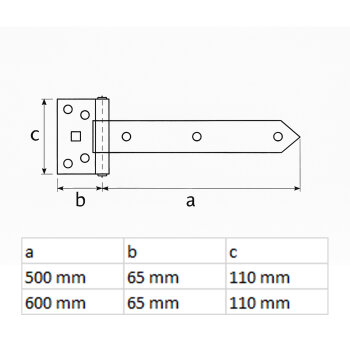Kreuzgehänge 500x40x110x4 mm schwarz ZBW 500 C