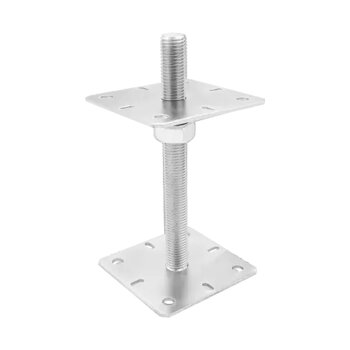 Pfostenträger höhenverstellbar aufschraubbar 130x250 mm silber PSR130 M24
