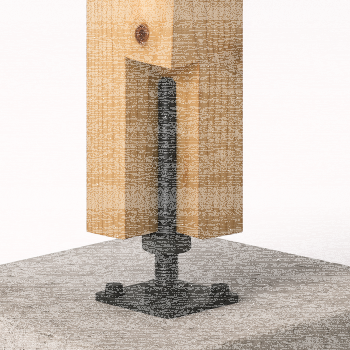 Pfostenträger höhenverstellbar aufschraubbar 80x250x3,0 mm schwarz PSR 80 M20